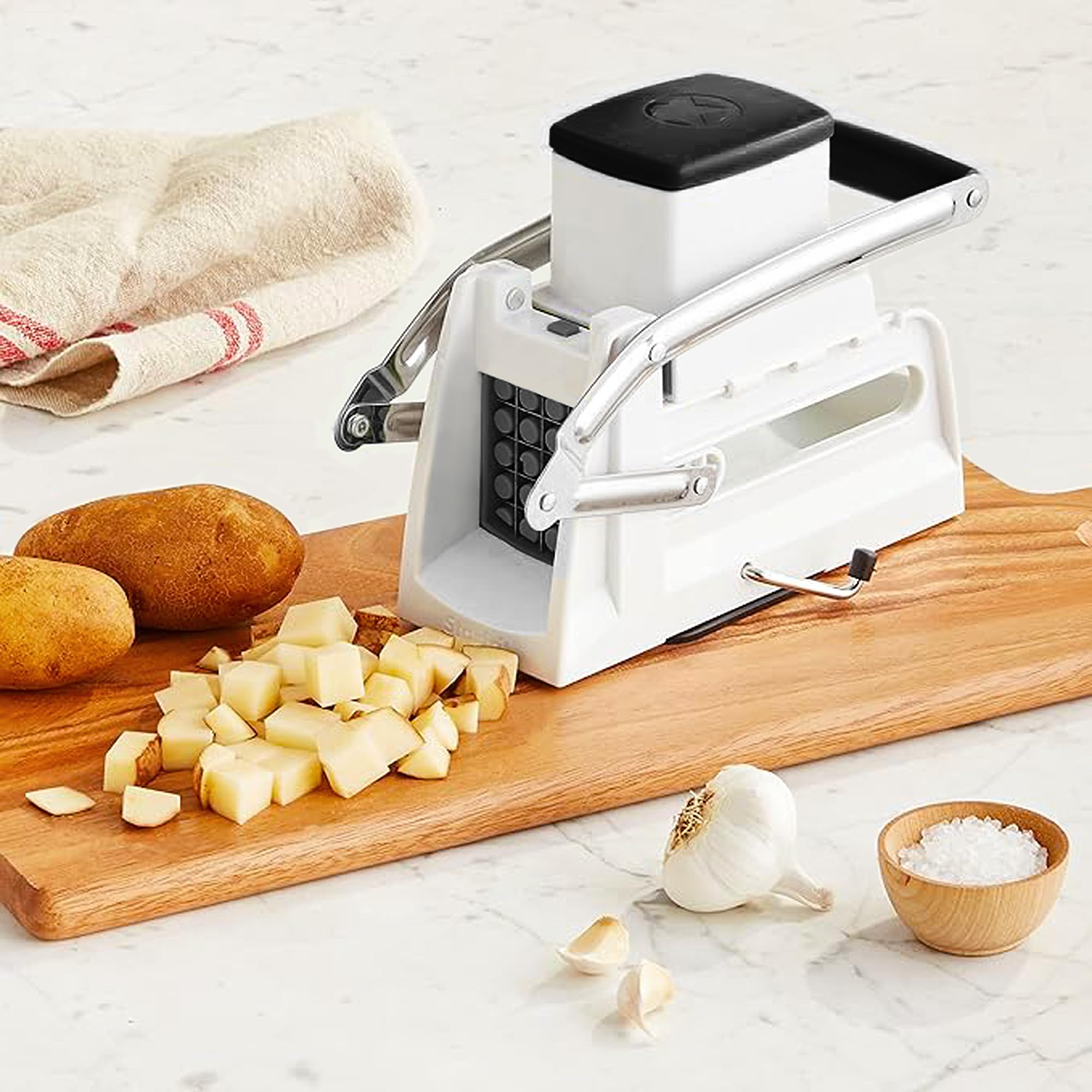 Starfrit Pro Fry Cutter & Cuber - 3-in-1 - Homemade French Fries - Slices, Dices, Cubes Potatoes & Vegetables
