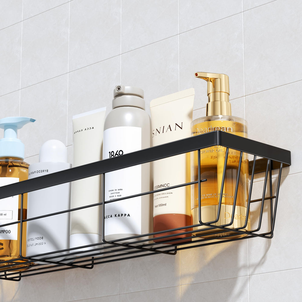 3 Pack Kitchen Cabinet Over the Door Organizer,3 Tier Spice Rack,Metal Pantry Organizers,Self Adhesive Kitchen Cabinet Organizer,Cabinet Door Storage Box for Bathroom/Kitchen/RVs. (Black)