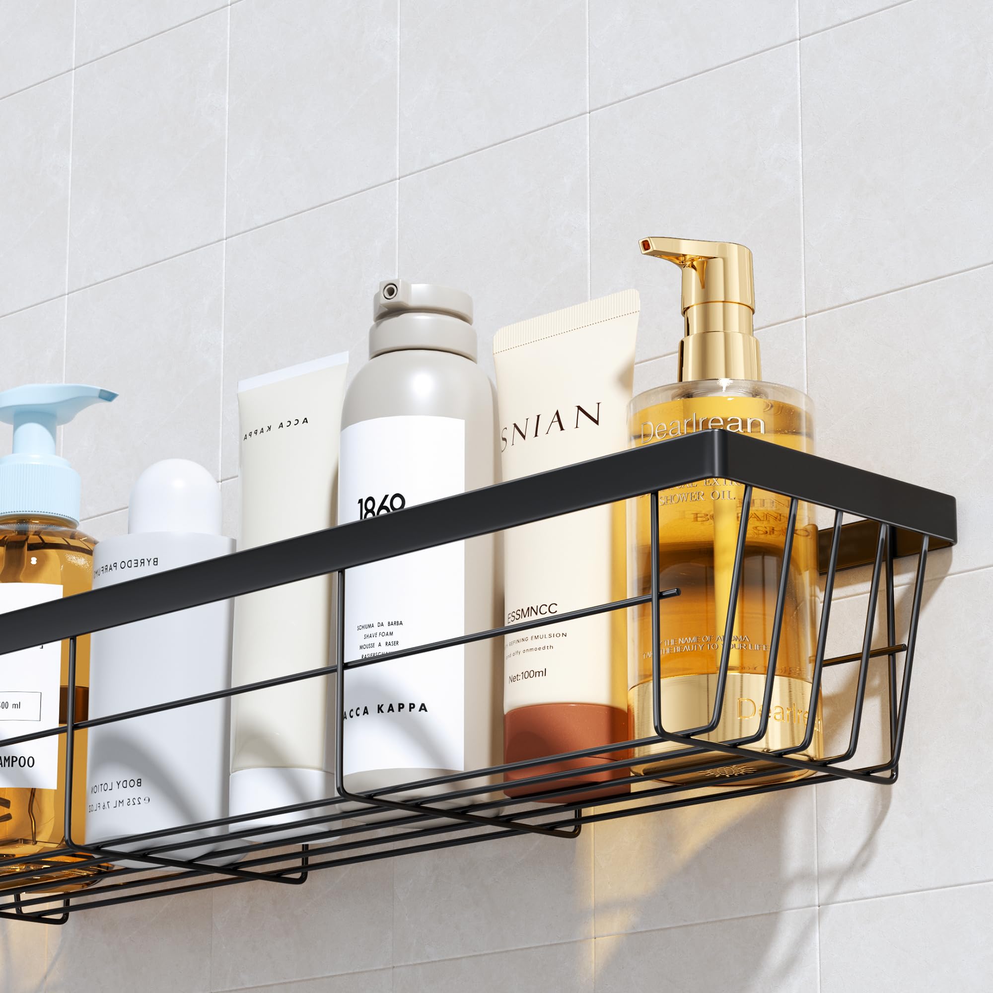 3 Pack Kitchen Cabinet Over the Door Organizer,3 Tier Spice Rack,Metal Pantry Organizers,Self Adhesive Kitchen Cabinet Organizer,Cabinet Door Storage Box for Bathroom/Kitchen/RVs. (Black)