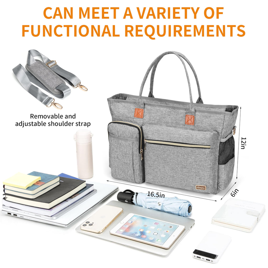 Laptop Tote Bag, Middle Size Computer Messenger Teacher Bag with 15.6'' Padded Laptop Sleeve
