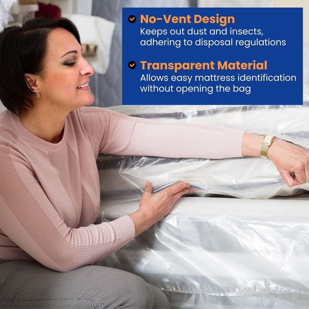 VICMORE 2 Pack King Size Mattress Bags for Moving and Storage — 78" x 100" Plastic Mattress Covers, Waterproof Protector for King and Cal King Beds, Mattress Disposal Bags