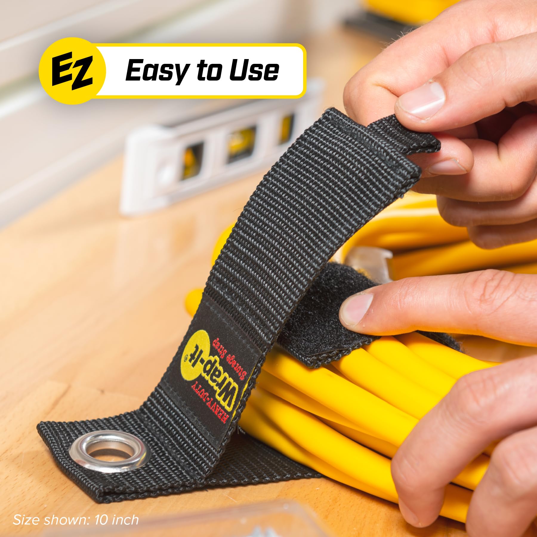 Heavy-Duty Wrap-It Storage Straps (Assorted 6 Pack) - Hook and Loop Extension Cord Organizer, Holder, Cord Wrap, for Cables, Hoses, Rope, Boat, RV and Garage Organization - Garage Storage Accessories