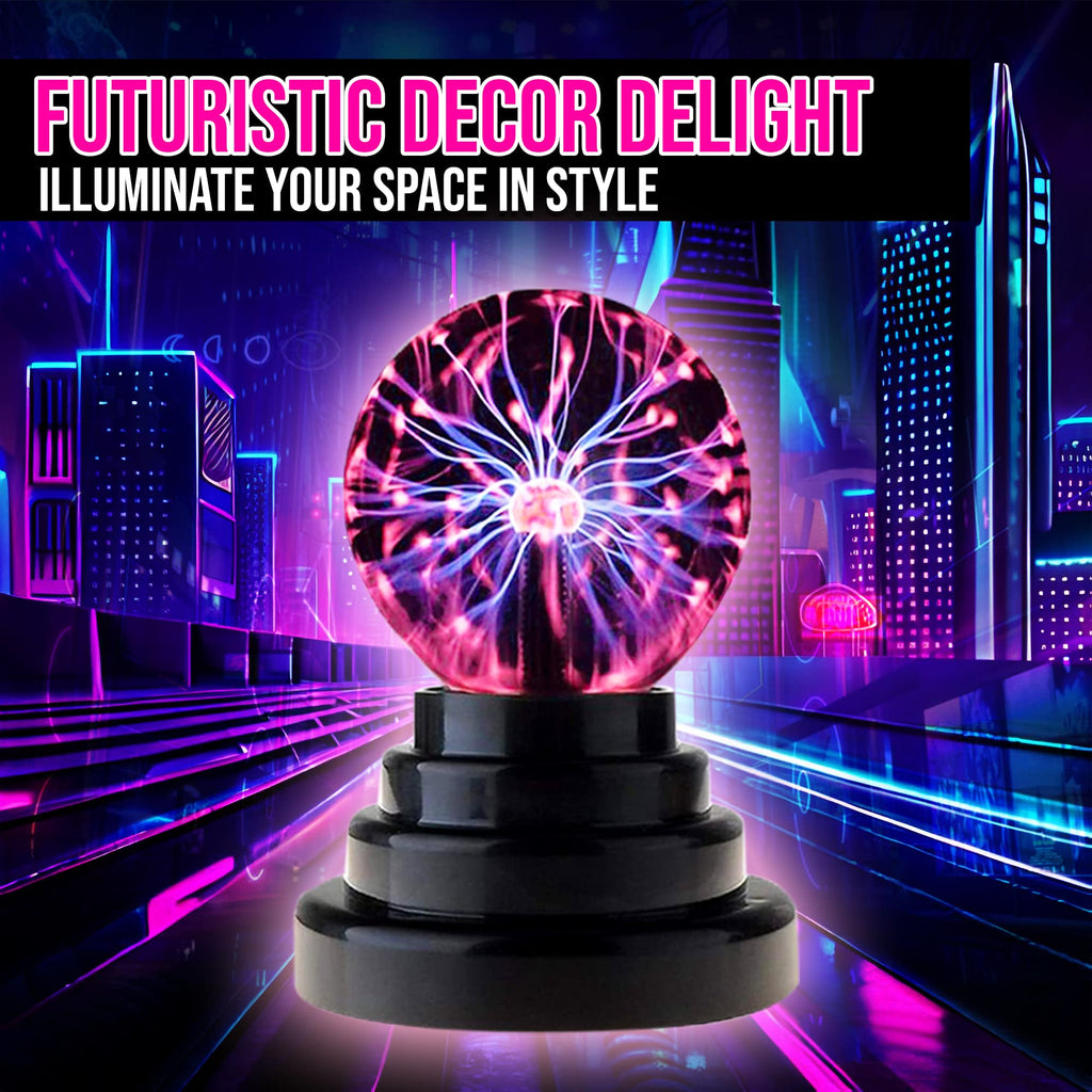 Brewish Plasma Ball Lamp 3 inch Touch Sensitive Novelty Nebula Sphere Globe – USB & Battery Powered Magical Orb Toy Gift for Kids, Men & Women for Birthday, Christmas, Party Celebrations