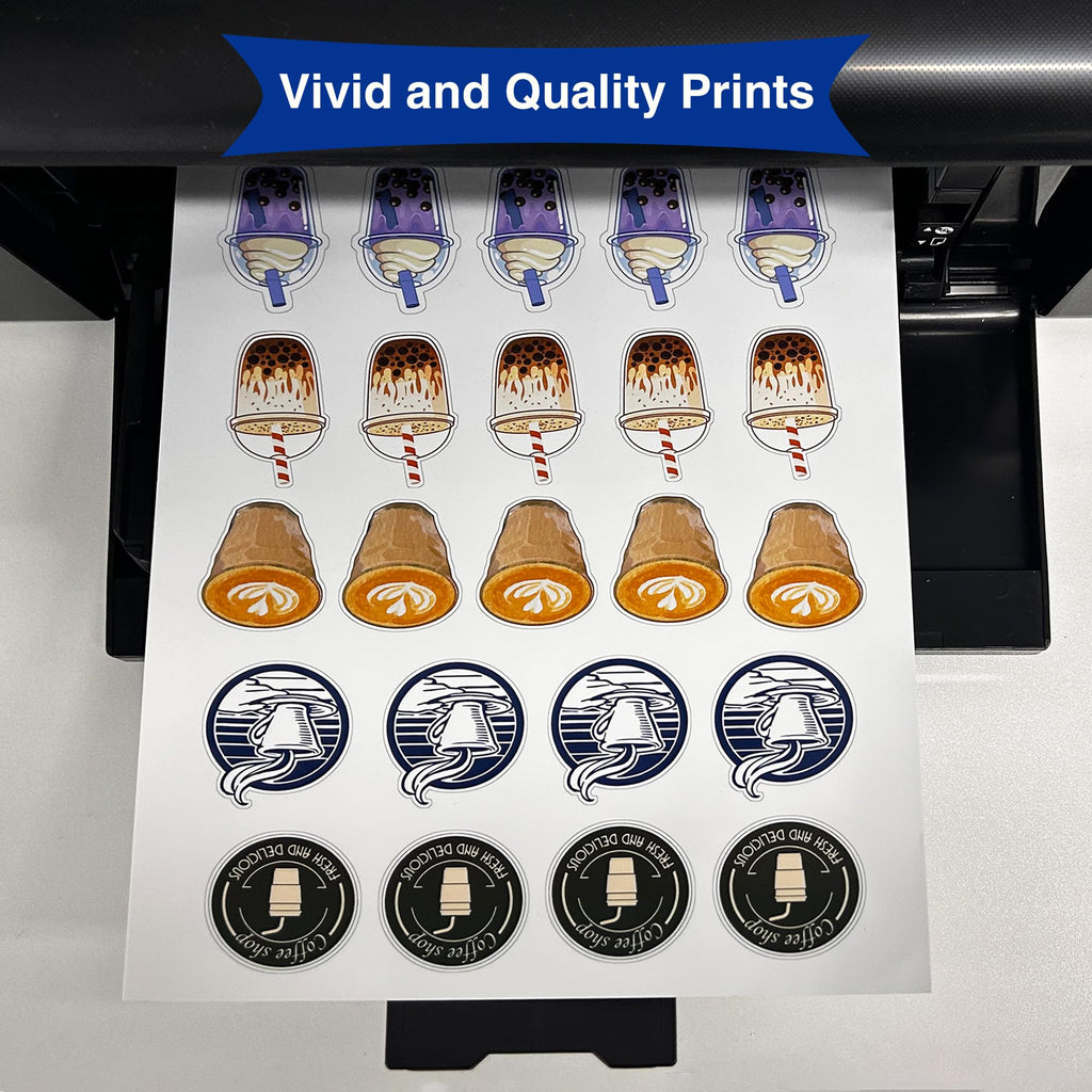 8.5x14 Printable Vinyl Sticker Paper Waterproof, Removable Self Adhesive Vinyl Sticker Sheets for Inkjet and Laser Printer, 30 Pack, Legal Size, Matte White