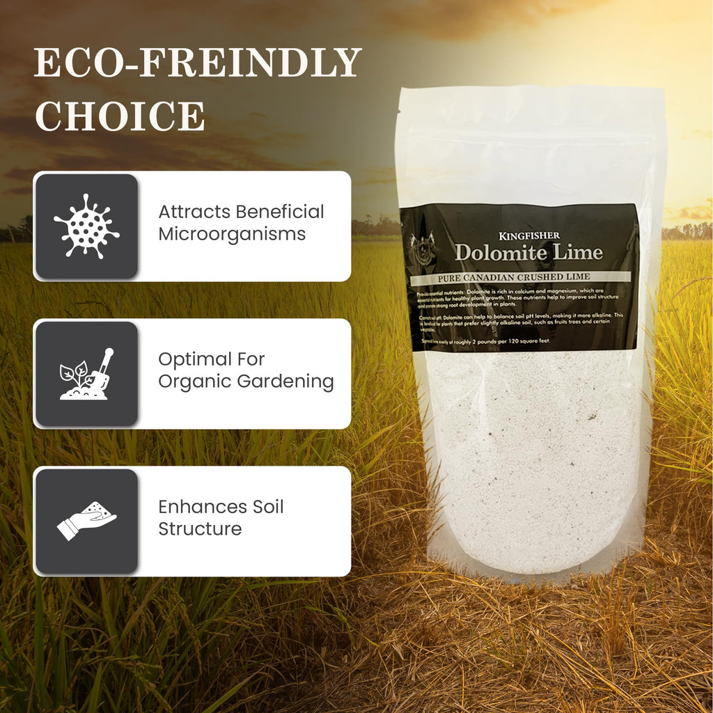 Crushed Dolomite Lime for Lawns | Natural & Organic Dolomite Lime from Canadian Rockies | | Dolomite Lime for Gardens | Gardening Lime | No Added fillers | 100% Dolomite Lime (1 Kilogram / 2.2 Lbs)