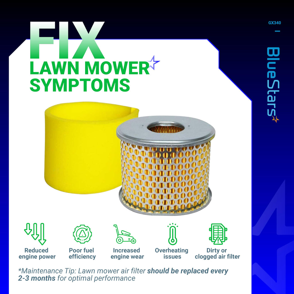 BlueStars AFZE30 GX390 GX340 Air Filter - Compatible with Honda GX340 GX390 GX 390 GX 340 11HP 13HP Engines - Replaces 17210-ZE3-505 17210-ZE3-010 Air Filter - PACK OF 4