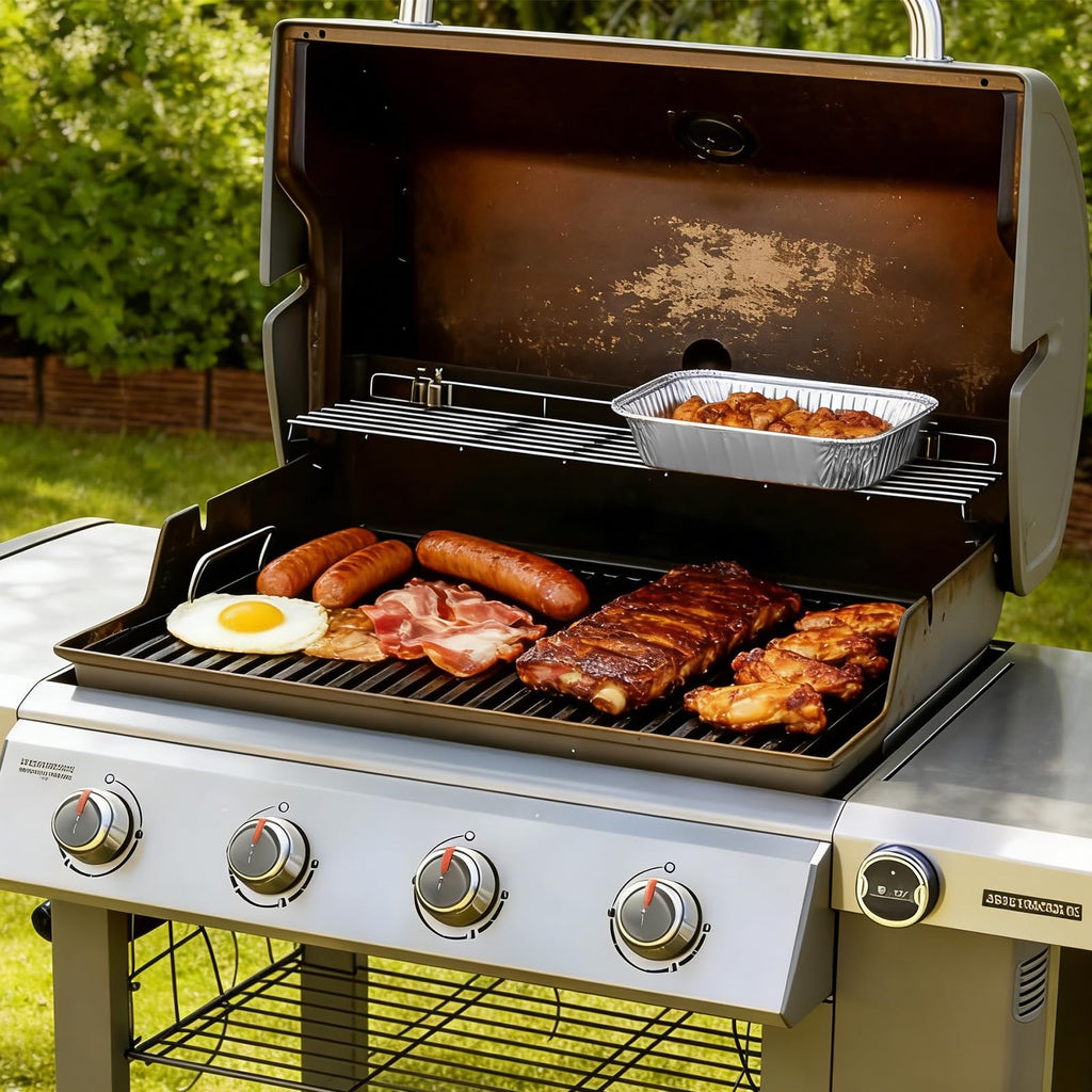 GS4 Genesis 2 Foil Drip Pans for Weber GS4 Genesis II/II LX 400/600(2016+), Summit 400/600 SER, Searwood 600,6489 Aluminum BBQ Grease Catch Trays Liner Replacement for Weber 28''/36" Gas Griddle,20PCS