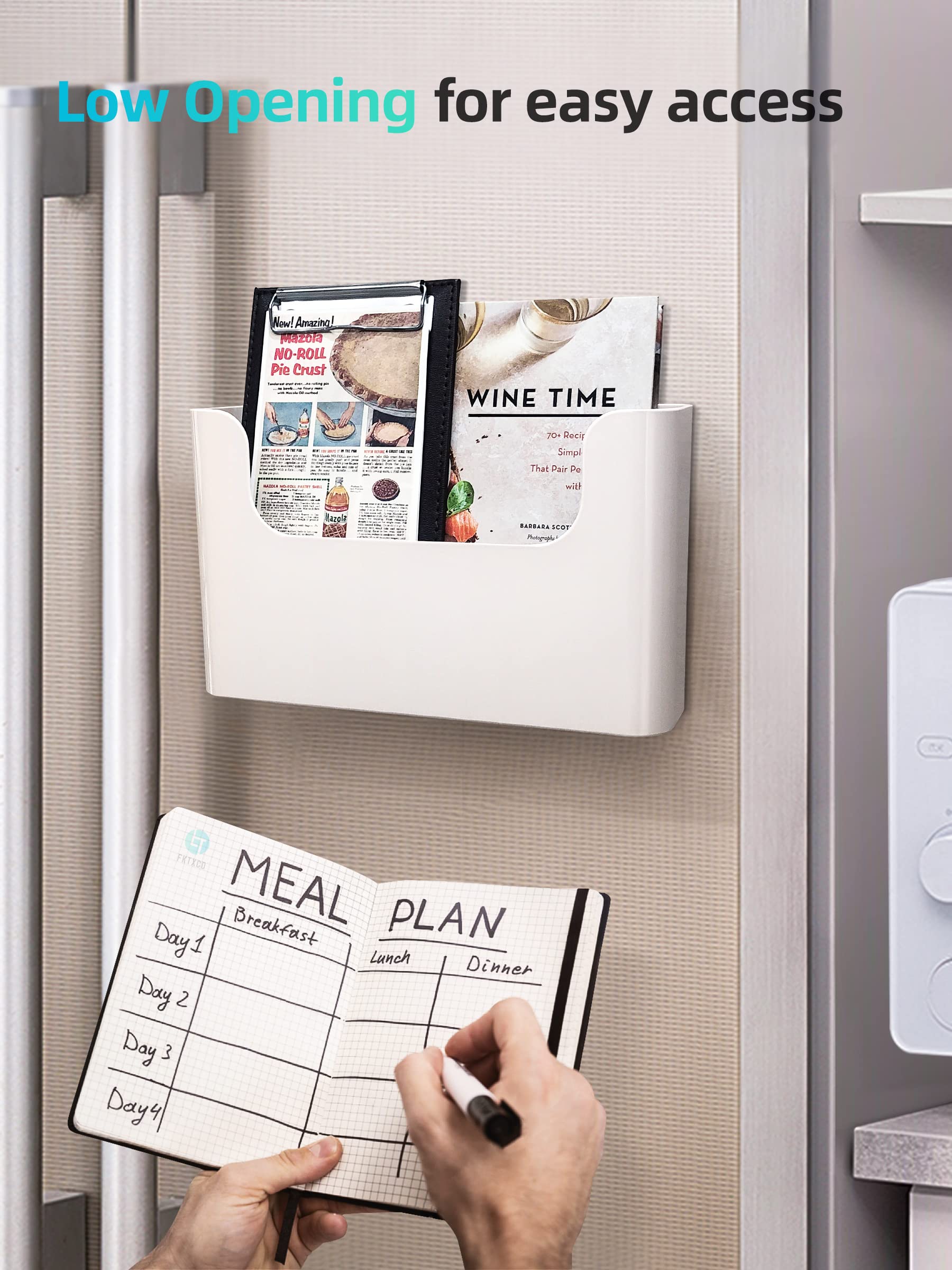 FKTXCO Wall Folder Holder File Organizer Wall Mount Hanging File Organizer Door Office Mail Supplies Storage Magazine Envelope Planner Wall Single Pocket Off White Plastic(2 Count)