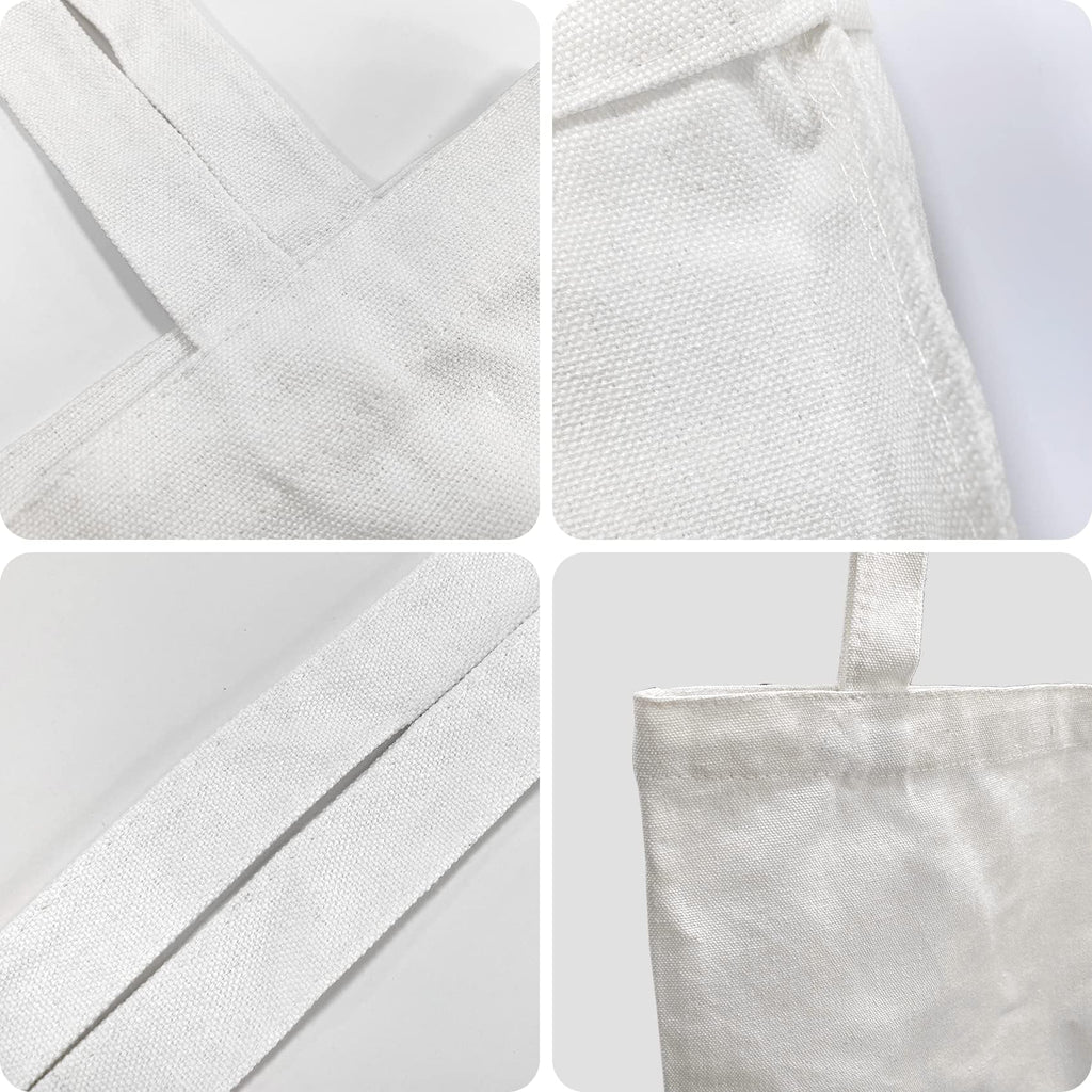 SUMEX Sublimation Blanks Canvas Tote Bags Bulk,16 Pack 14"×16" Polyester Reusable Shopping Canvas Bag for Heat Press Crafts…