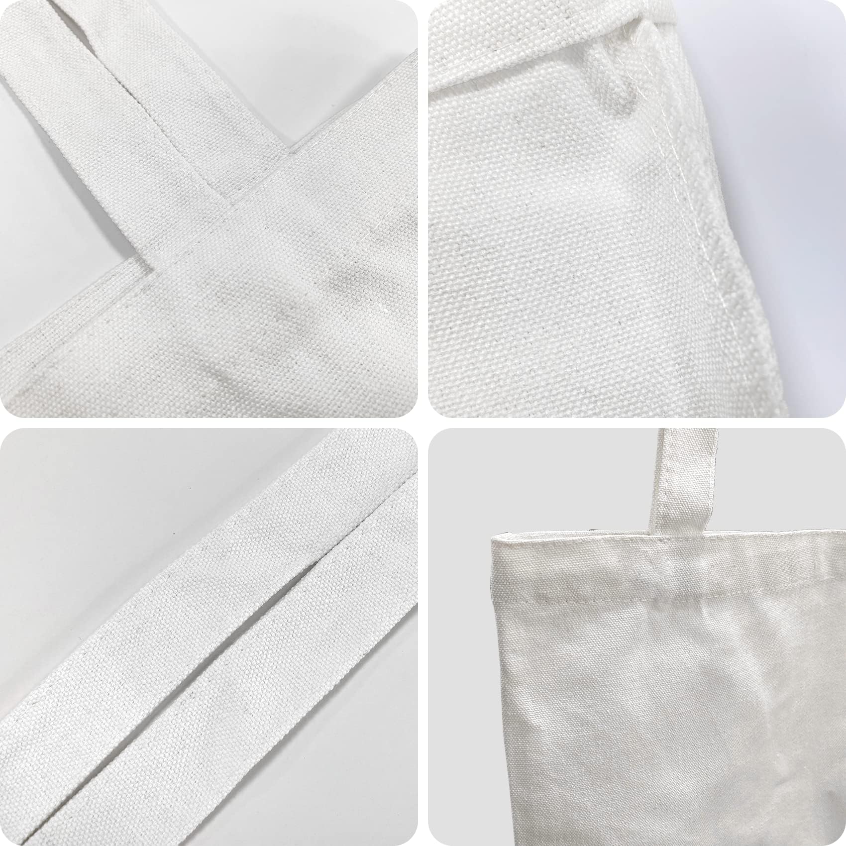 SUMEX Sublimation Blanks Canvas Tote Bags Bulk,16 Pack 14"×16" Polyester Reusable Shopping Canvas Bag for Heat Press Crafts…