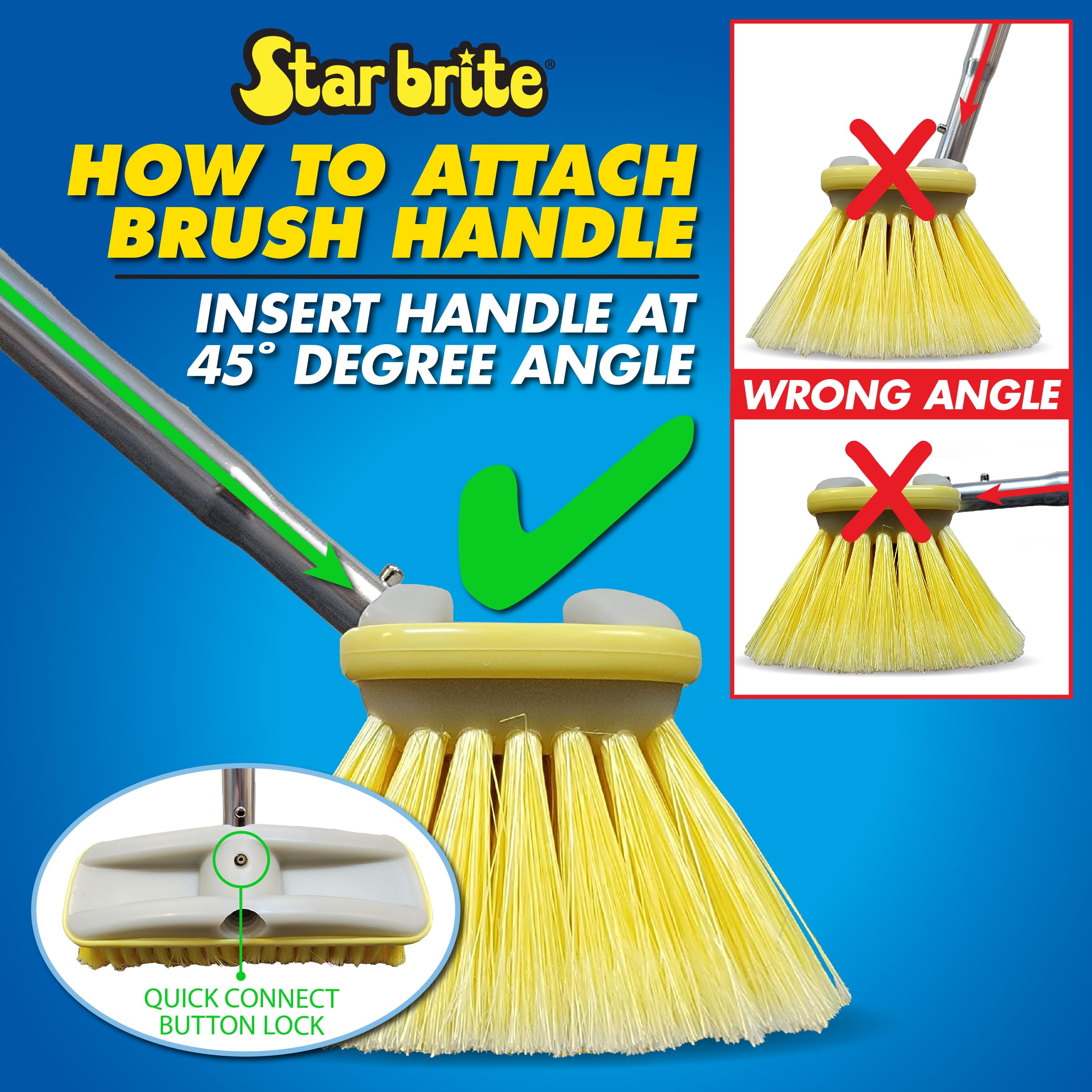 Star brite 040163 Premium Scrub Brush, 8"