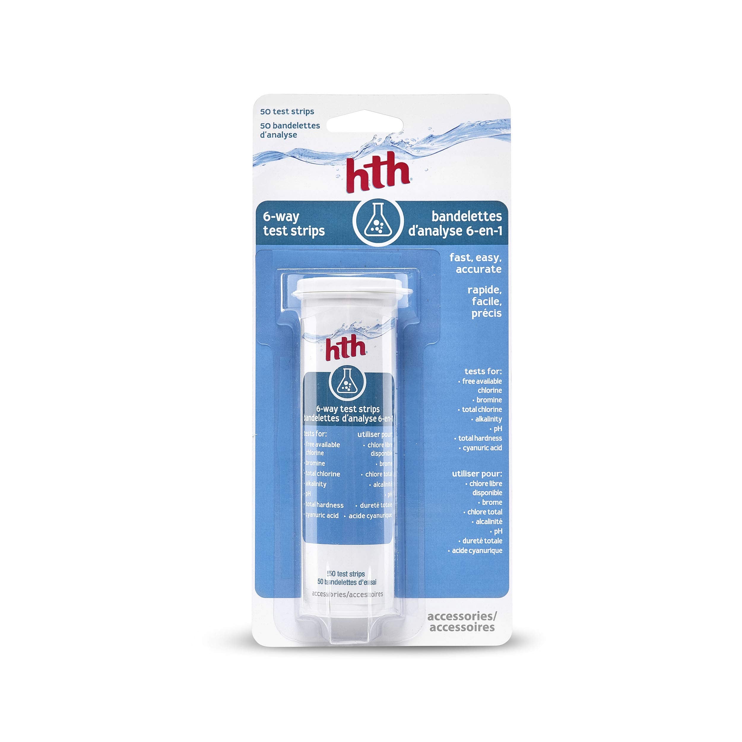 HTH 4124 6-Way Test Strip, 50 Strips