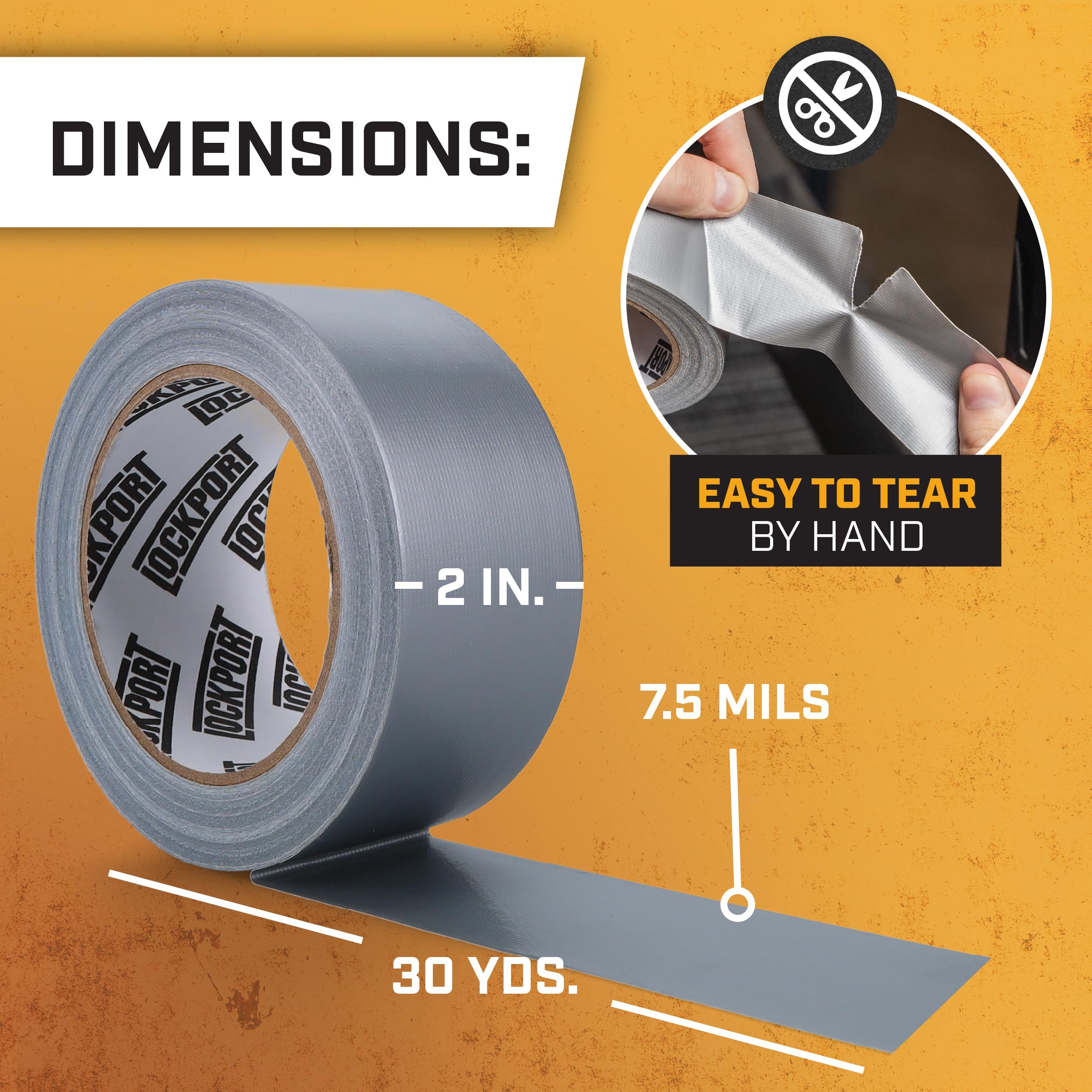 Duct Tape Heavy Duty - 5 Roll Multi Pack - Silver 90 Feet x 2 Inch - Strong, Flexible, No Residue, All-Weather and Tear by Hand - Bulk Value for Do-It-Yourself Repairs, Industrial, Professional Use