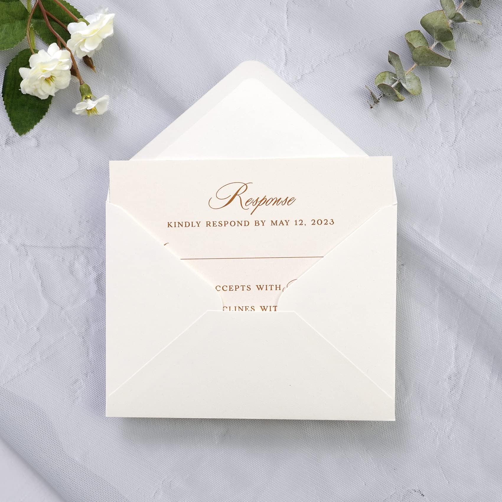 PONATIA 50 Pack A1 Envelopes, 3.62 x 5.2'' Ivory Envelopes Perfect for Weddings Cards, RSVP Cards, Response Cards, Baby Showers, Thank You Notes, Photos and any 3.5x5" inserts