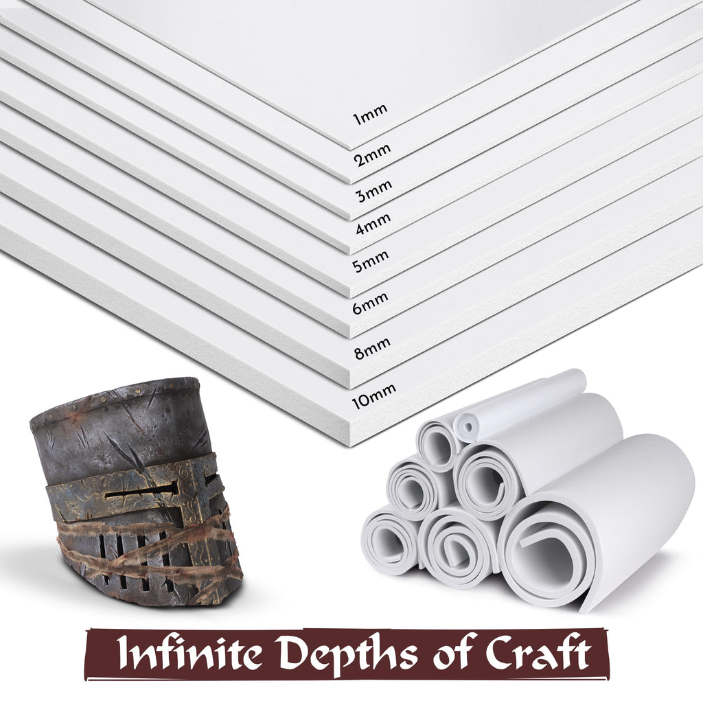EVA Foam Cosplay - 2mm Thick (1mm to 10mm) - White or Black - Large 35" x 59" Sheet - Ultra High Density Craft Foam 85 kg/m3 - by The Foamory