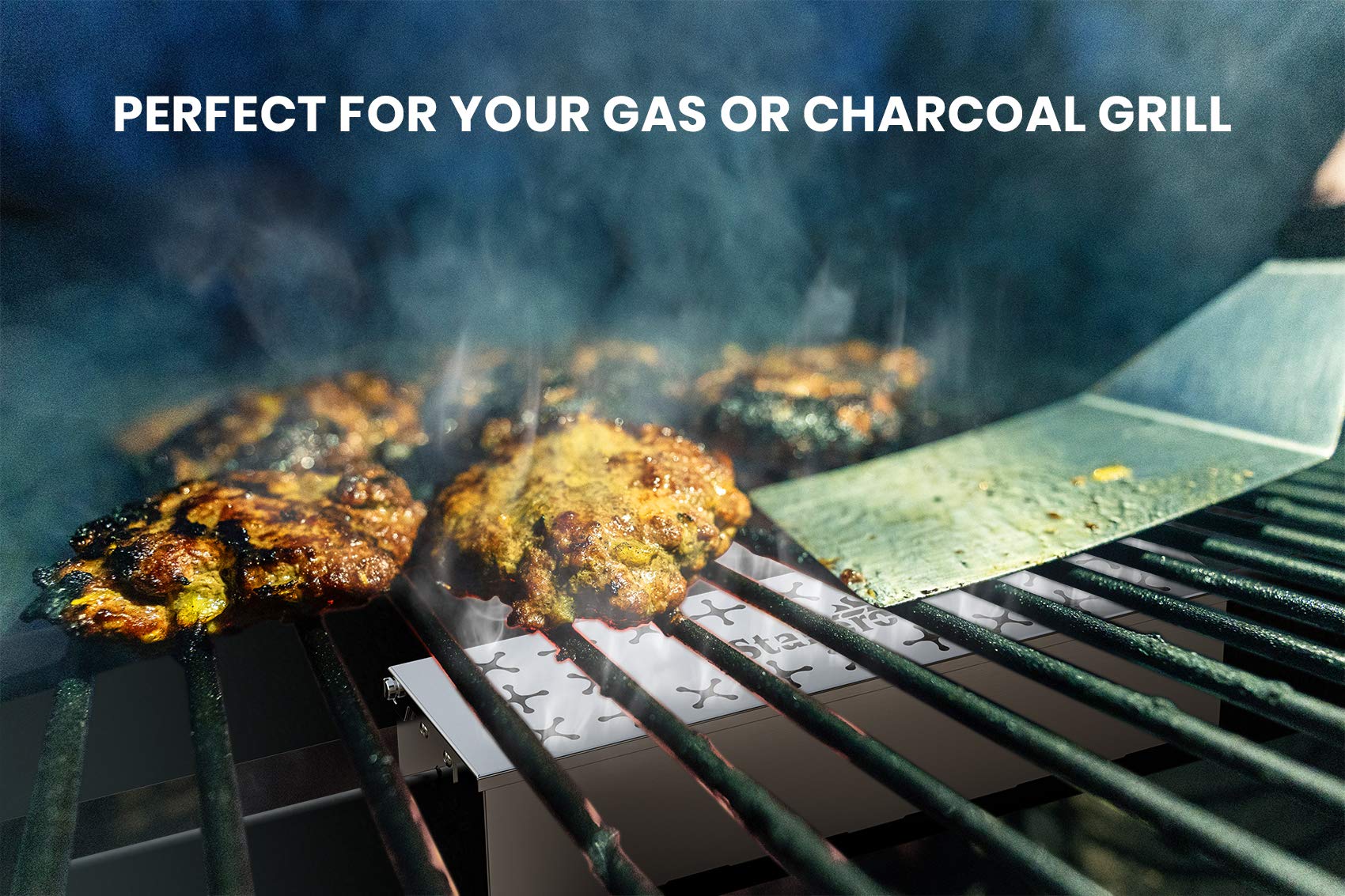 Stanbroil Stainless Steel Smoker Box, Wood Chip Smoker Box with Unique W-Shape Design on Bottom for Gas and Charcoal Grill