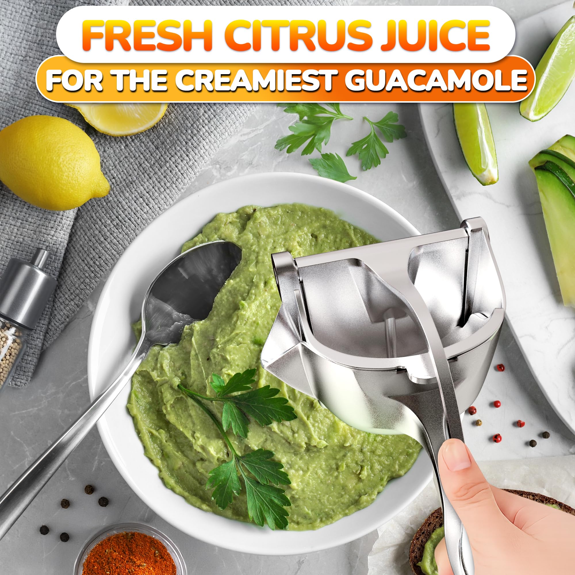 Aluminum Alloy Fresh Fruit Juice Extractor - Juice Squeezer Handheld, Ergonomic Grip, Easy to Use, 9.8" Length Hand Juicer Squeezer with 0.6L Capacity, Efficient Extraction of Citrus, and Other Fruits