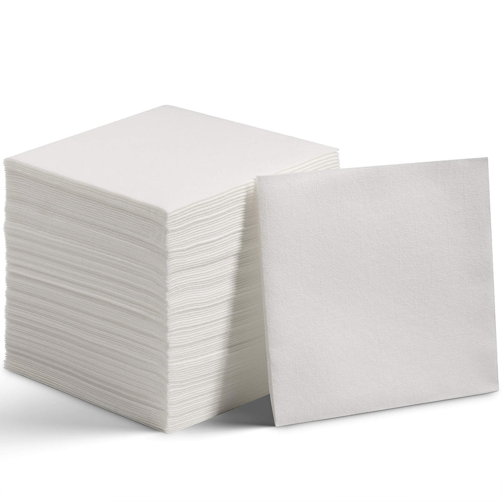 200 Linen-Feel Dessert and Beverage Napkins - Disposable Cloth-Like Cocktail Paper Napkins, Made in USA - Soft and Absorbent for Bar, Restaurant, Café, Wedding, Parties
