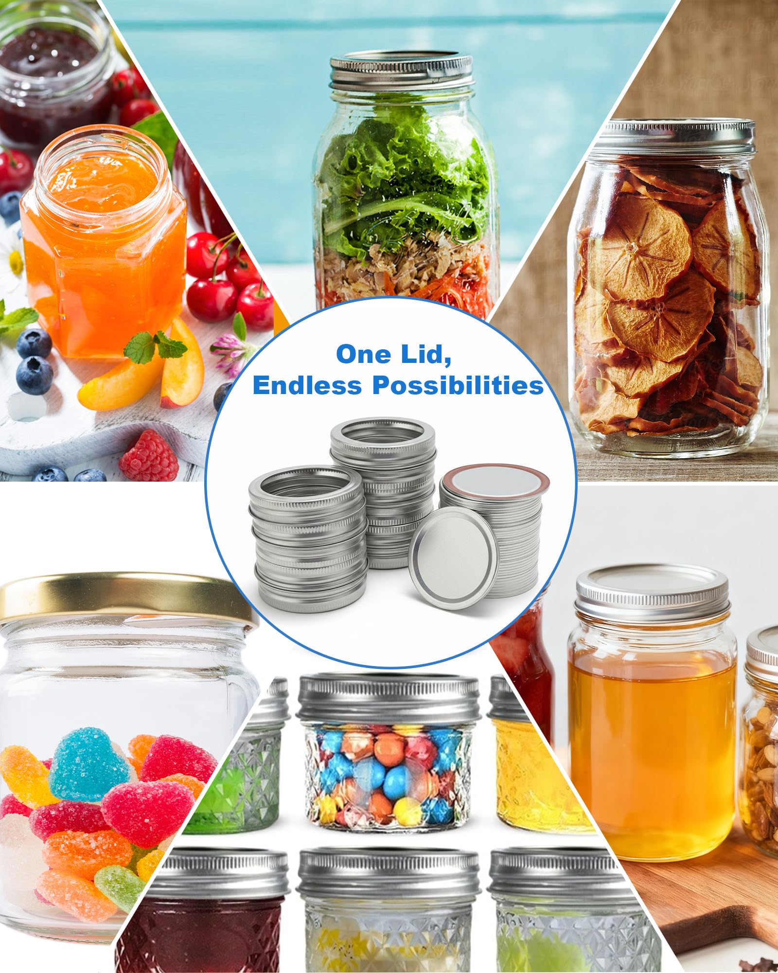 90Pcs Mason Jar Lids with Rings for 70MM Regular Mouth, Premium Split-Type Fit & Airtight Canning Lids for Mason Jar and Ball Kerr Jars (70MM Regular Mouth)