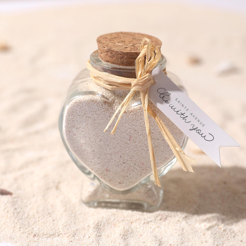 Magic Season Decorative Glass Bottles with Cork Stoppers (80 ml Heart-Shaped Bottles / 6 Pcs)