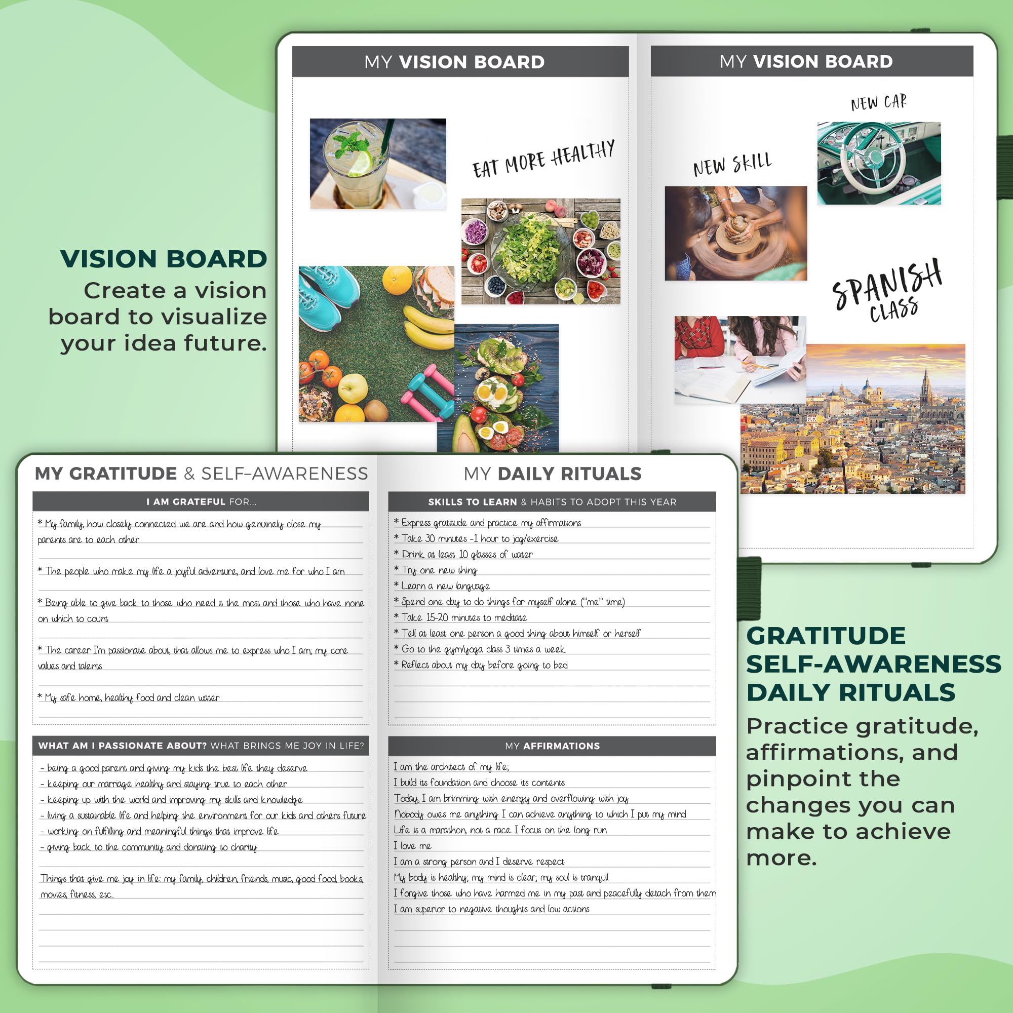 Clever Fox Planner – Weekly & Monthly Planner to Increase Productivity, Time Management and Hit Your Goals – Organizer, Gratitude Journal – Undated, Start Anytime, A5, Lasts 1 Year, Forest Green (Weekly)