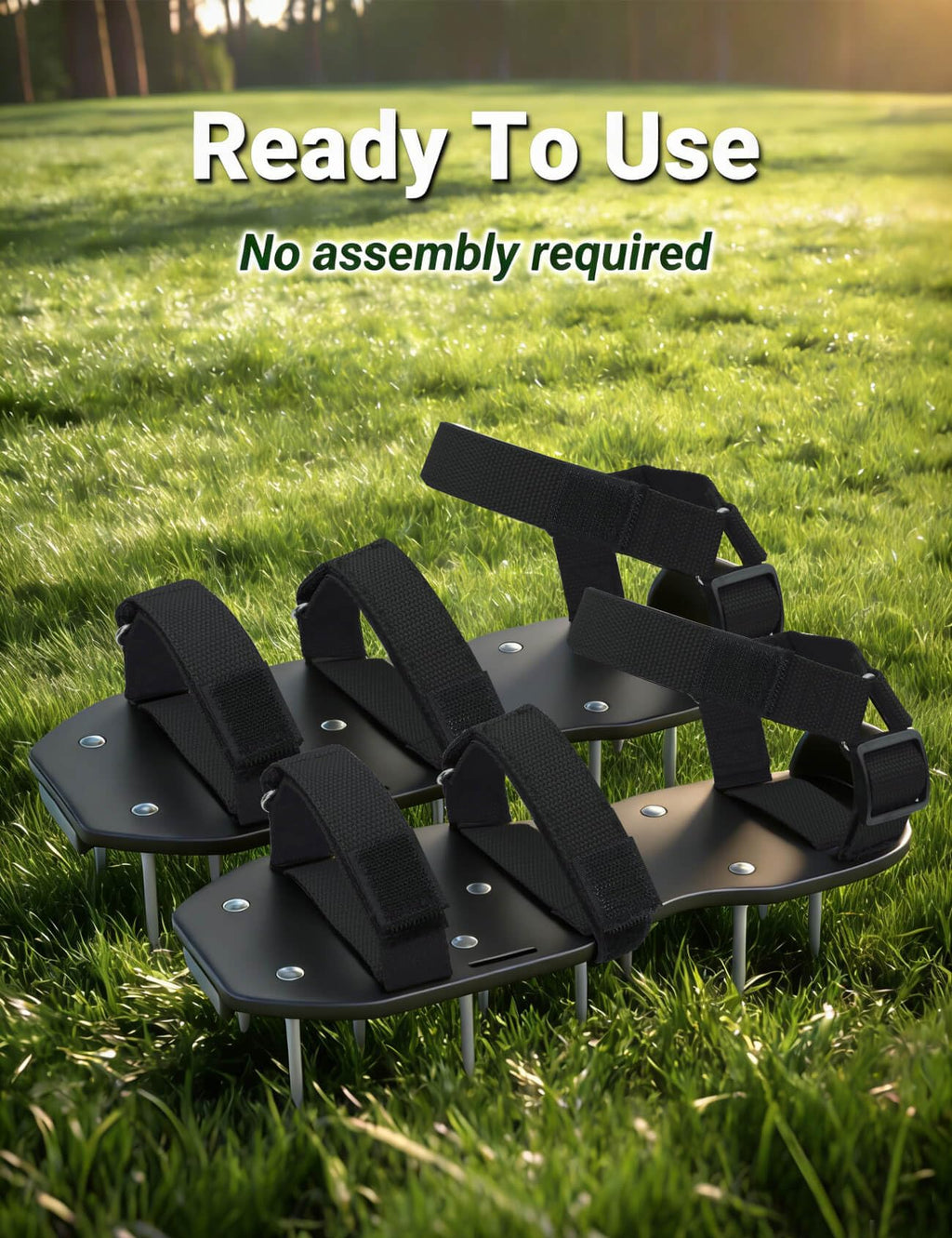 MILLUXXi Lawn Aerator Shoes with Hook & Loop Straps for Effectively Aerating Lawn Soil, Free-Installation Heavy Duty Spiked Sandals Shoes for Yard Patio Garden, One Size Fits All