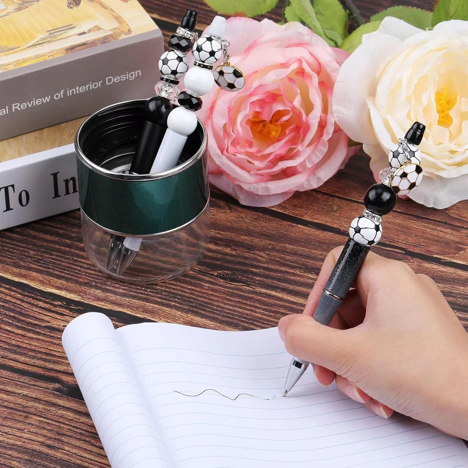 40pcs Beadable Pen, BetterJonny Plastic Bead Pen Black Ink Blue Ink Ballpoint Pens Creative DIY Pens Assorted Cute Cool Pen for Kids Student Teacher Office School Supplies, 40 Colors