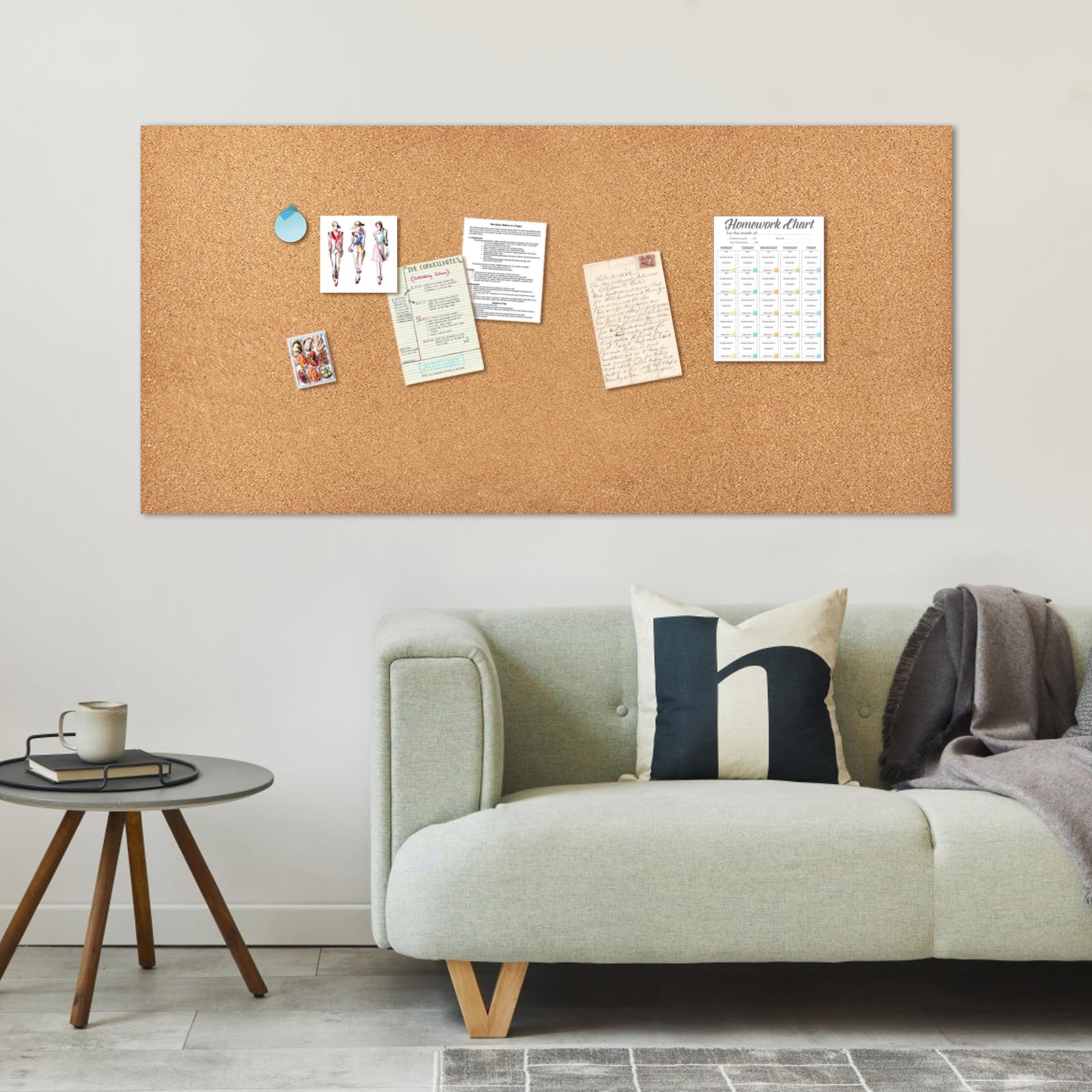 YCCYYCCY Cork Board Roll, 1/8" Thick Cork Boards for Walls, 98"x16" Cork Board Roll for Office, Home, School(NOT Self-Adhesive)