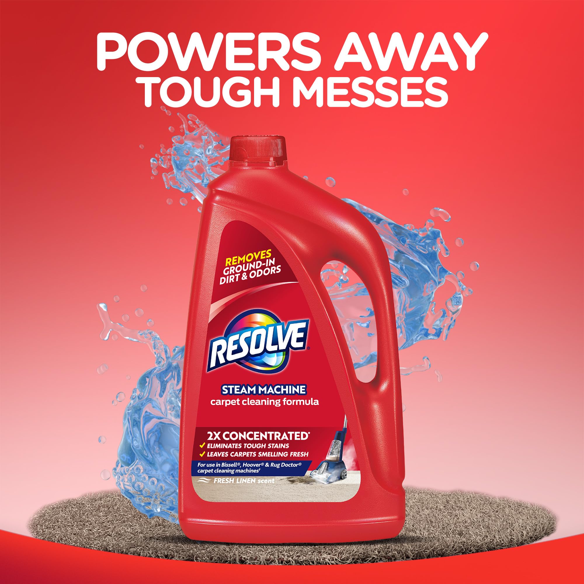RESOLVE Carpet Cleaner, Deep Cleaning Power, Clean & Fresh, Machine Solution, 1.77 L