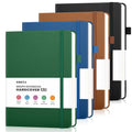 Graph Paper Notebook 4 Pack, 160 Pages, A5 Medium Size (5.7" x 8.3"), 100gsm Thick Grid Paper, Hardcover Leather Grid Notebook Journal for Writing, Graph Notebook for Work, School, Math, Engineering