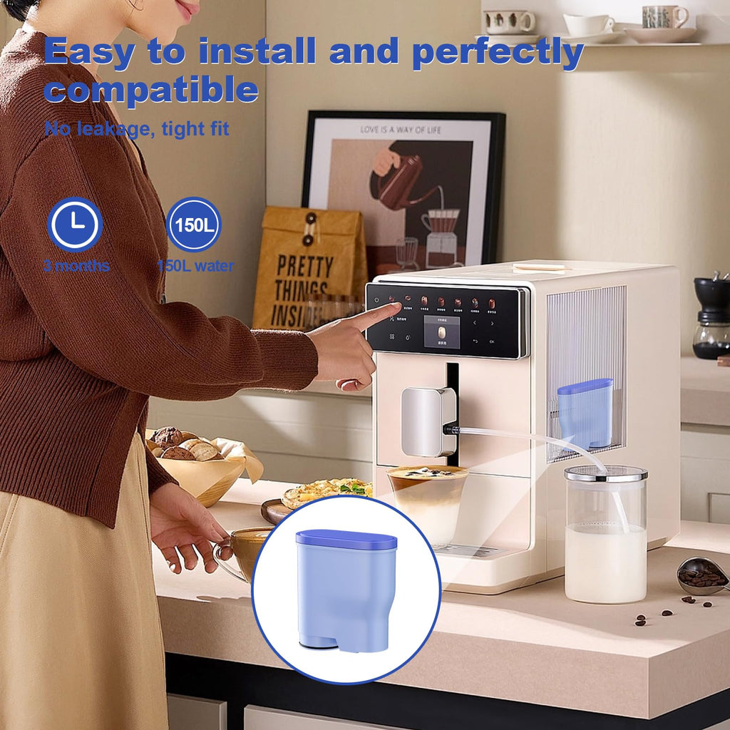 BREAUILL Espresso Coffee Water Replacement Filters Compatible with Philips Coffee Machine, Replacement Water Filter Compatible with Saeco AquaClean CA6903 (4PCS)