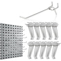 MAQIHAN 50Pcs Pegboard Hooks for 1/4'' Boards - 4inch Metal Peg Boards Hooks Heavy Duty Peg Board Display Slat Wall Panel Hooks Garage Organization Hanging Storage Suncast Shed Pegboard Organizer