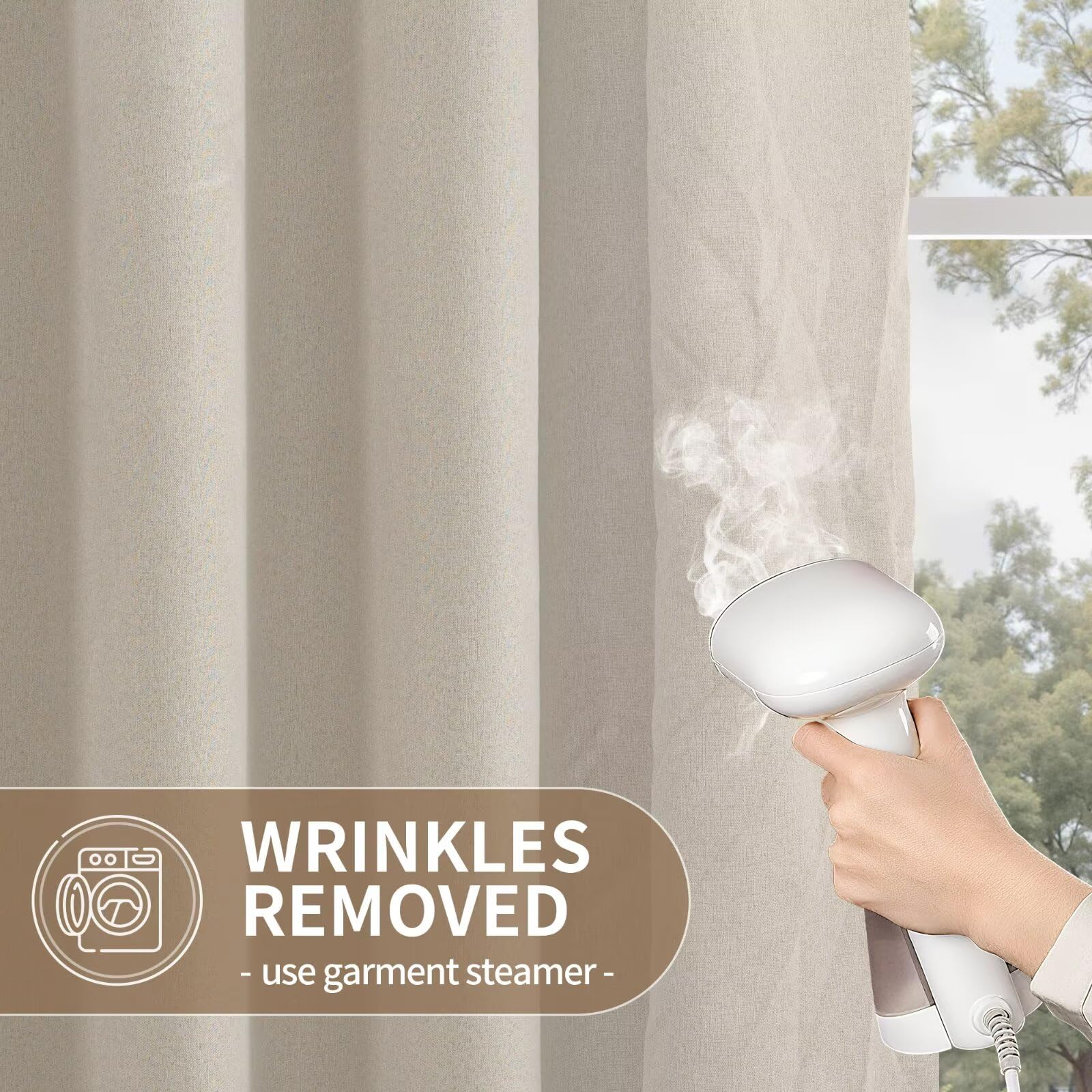 YoungsTex Blackout Curtains for Bedroom - Linen Curtains 84 Inches Long Thermal Insulated Light Blocking Grommet Window Drapes for Living Room, 2 Panels, 52x84 Inch