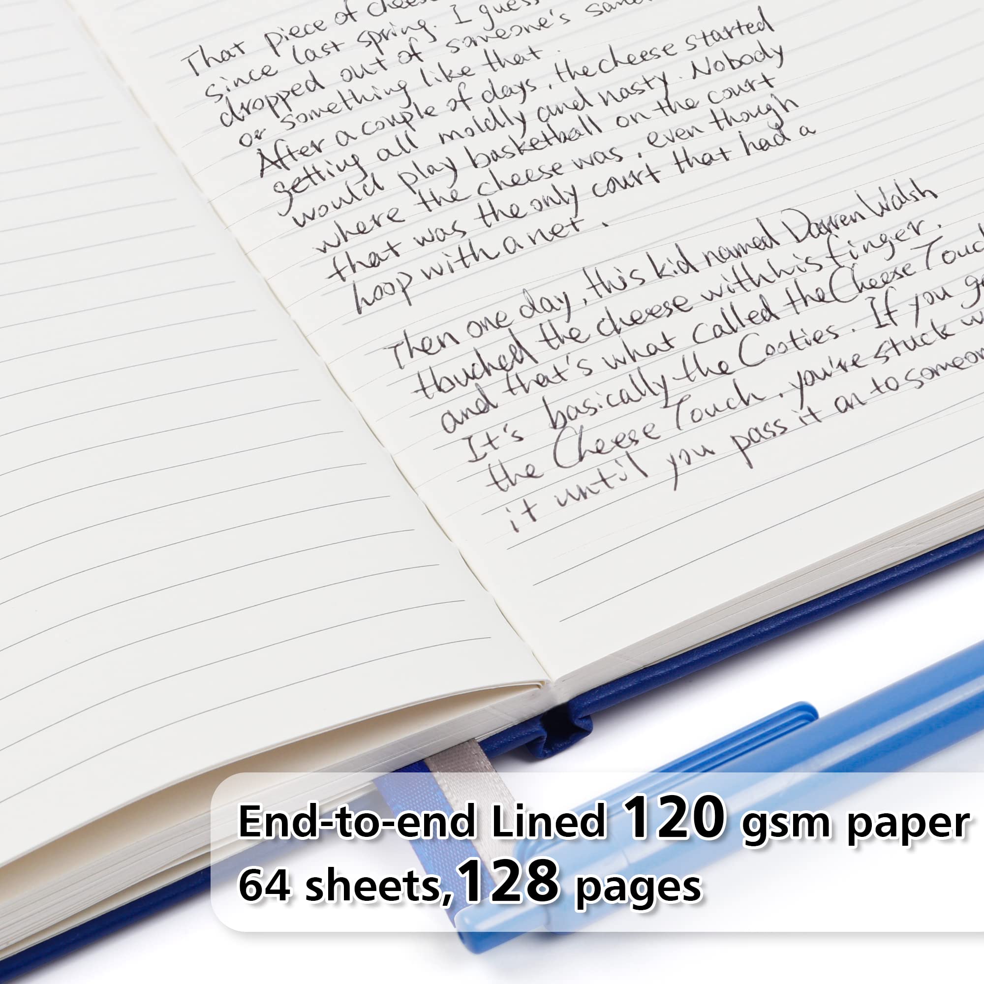 3 Pack Notebooks Journals Bulk with 3 Black Pens, Feela A5 Hardcover Notebook Classic Ruled Lined Journal Set with Pen Holder for Work Business Journaling Note Taking, 120 GSM, 5.1”x8.3”, Navy