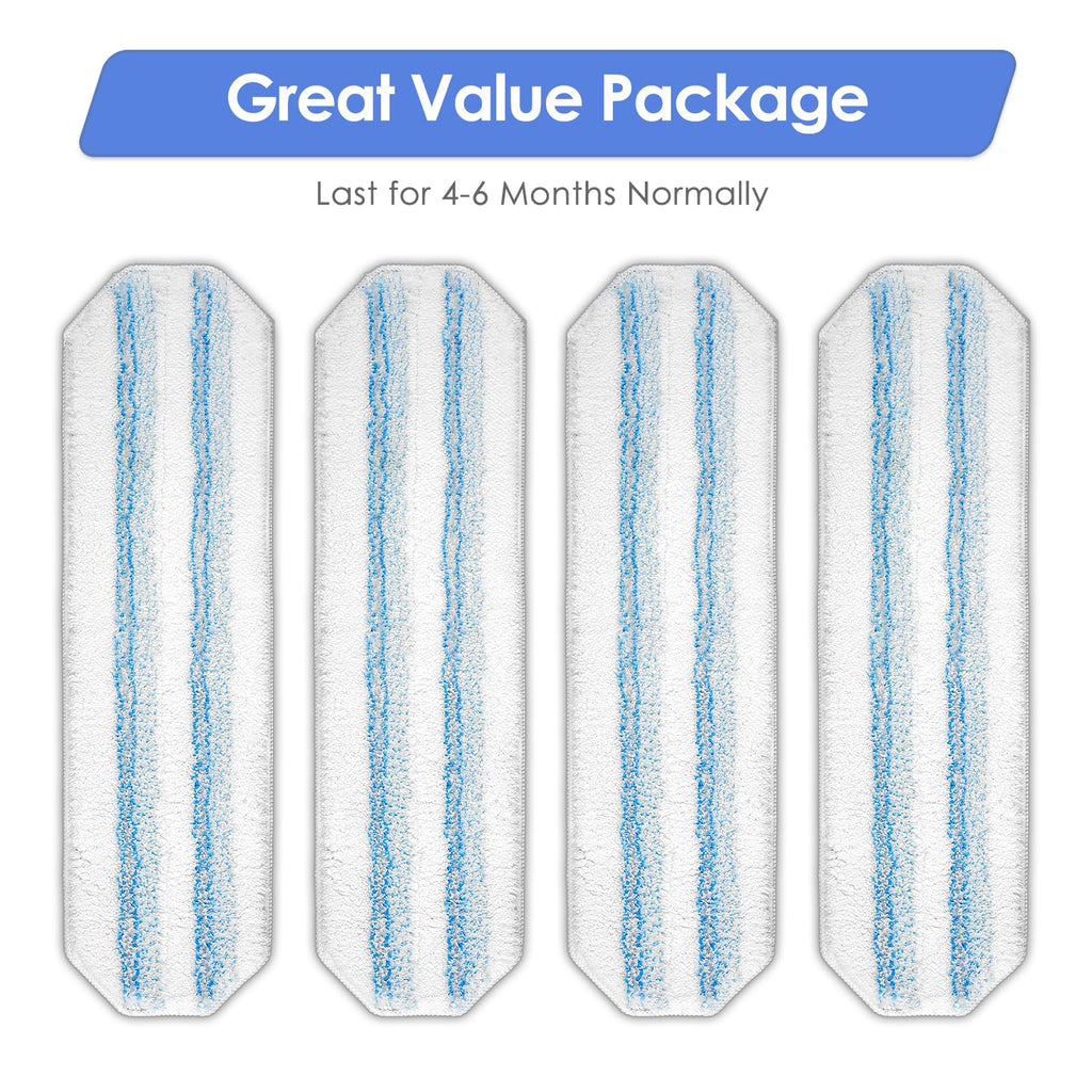 (4 Pieces) H2prO Replacement Mop Pads Compatible with Vileda H2prO Mop, Washable Mop Cloths, Microfiber Mop Head, Mop Pad Refill Accessories, Mopping Pads
