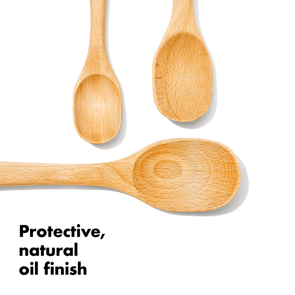 OXO Good Grips Wooden Spoon Set, 3-Piece, Brown