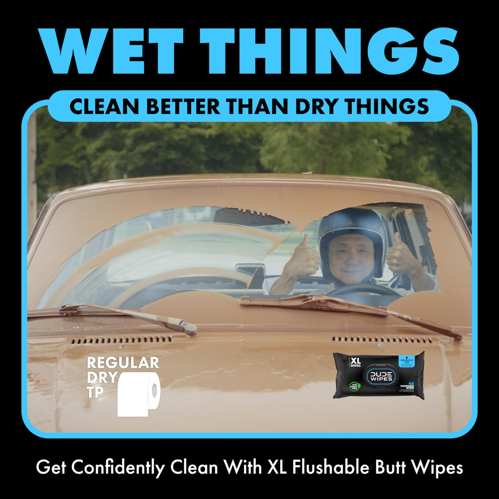 DUDE Wipes Flushable Wet Wipes Dispenser (3 Packs 48 Wipes), Unscented Wet Wipes with Vitamin-E & Aloe for at-Home Use, Septic and Sewer Safe