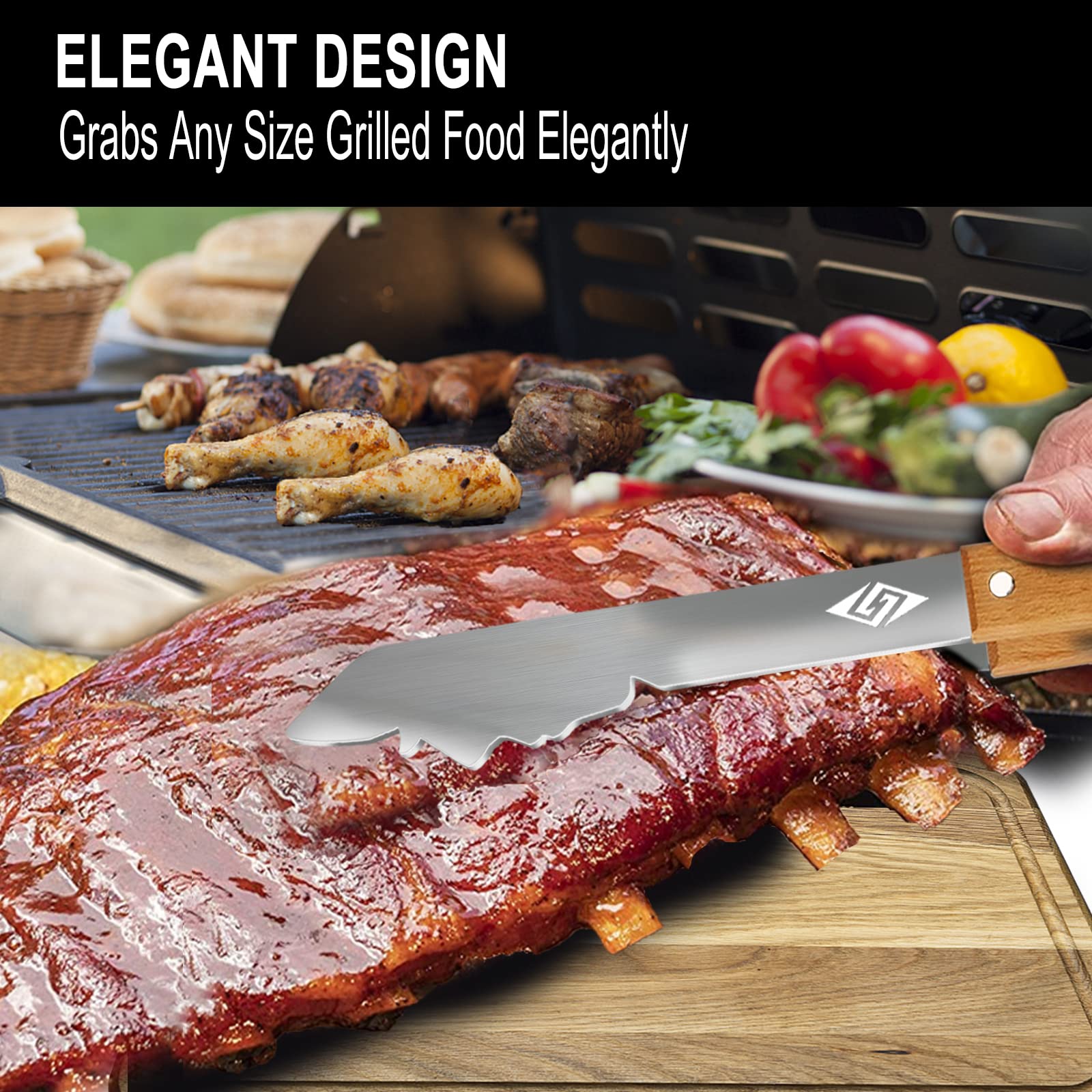 BBQ Accessories for Grill,BBQ Tongs for Charcoal Gas Grill,17 Inch Barbecue Tools, Dad Gifts, Gifts for Men, Dad, Husband