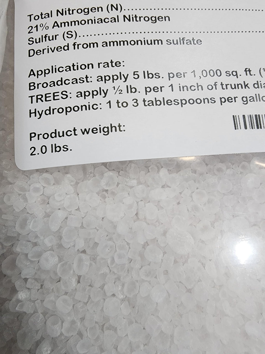 Ammonium Sulfate 21-0-0, Prepared and Packed by Let's Grow Garden Supply (2 LB)