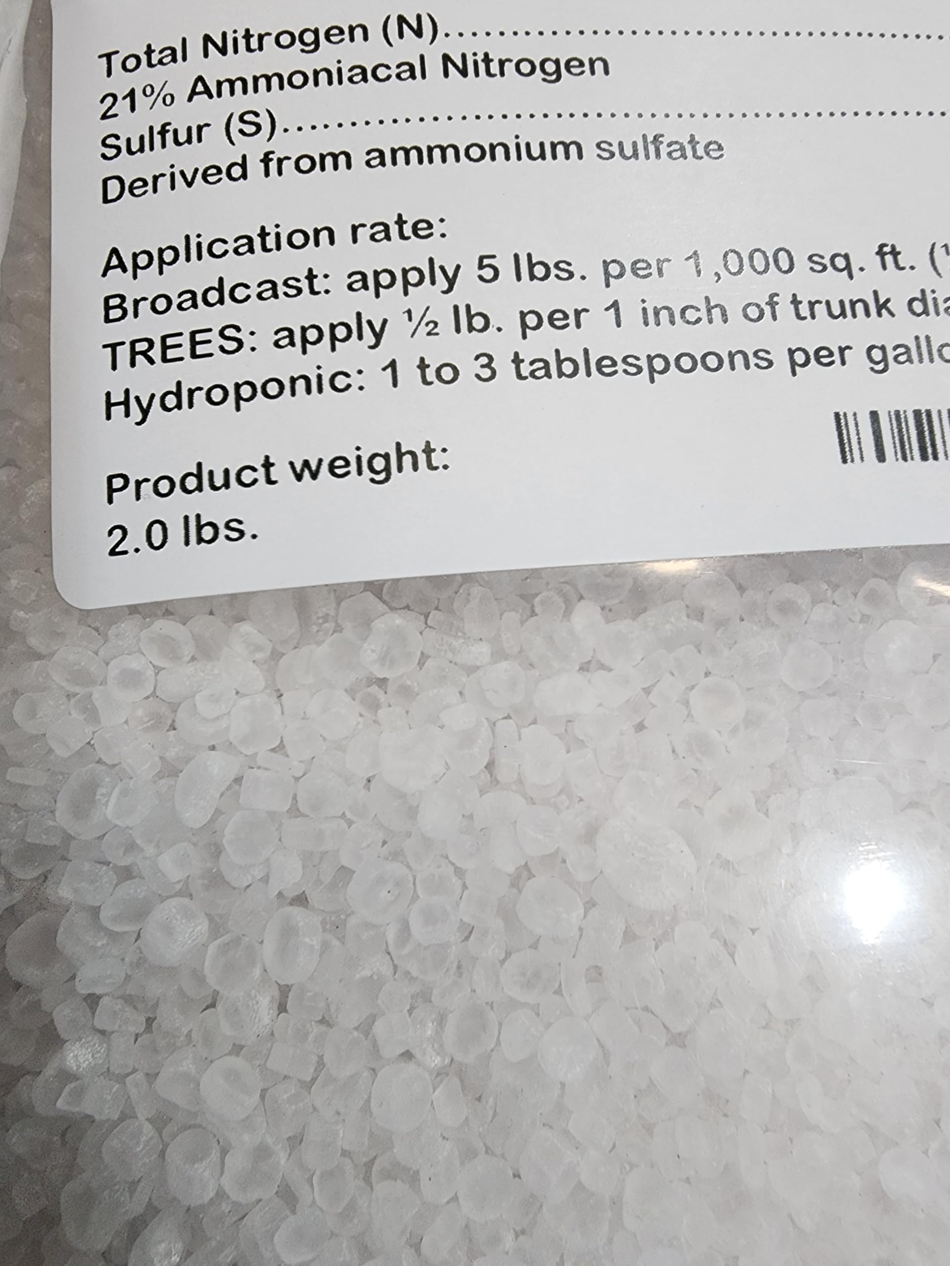Ammonium Sulfate 21-0-0, Prepared and Packed by Let's Grow Garden Supply (2 LB)