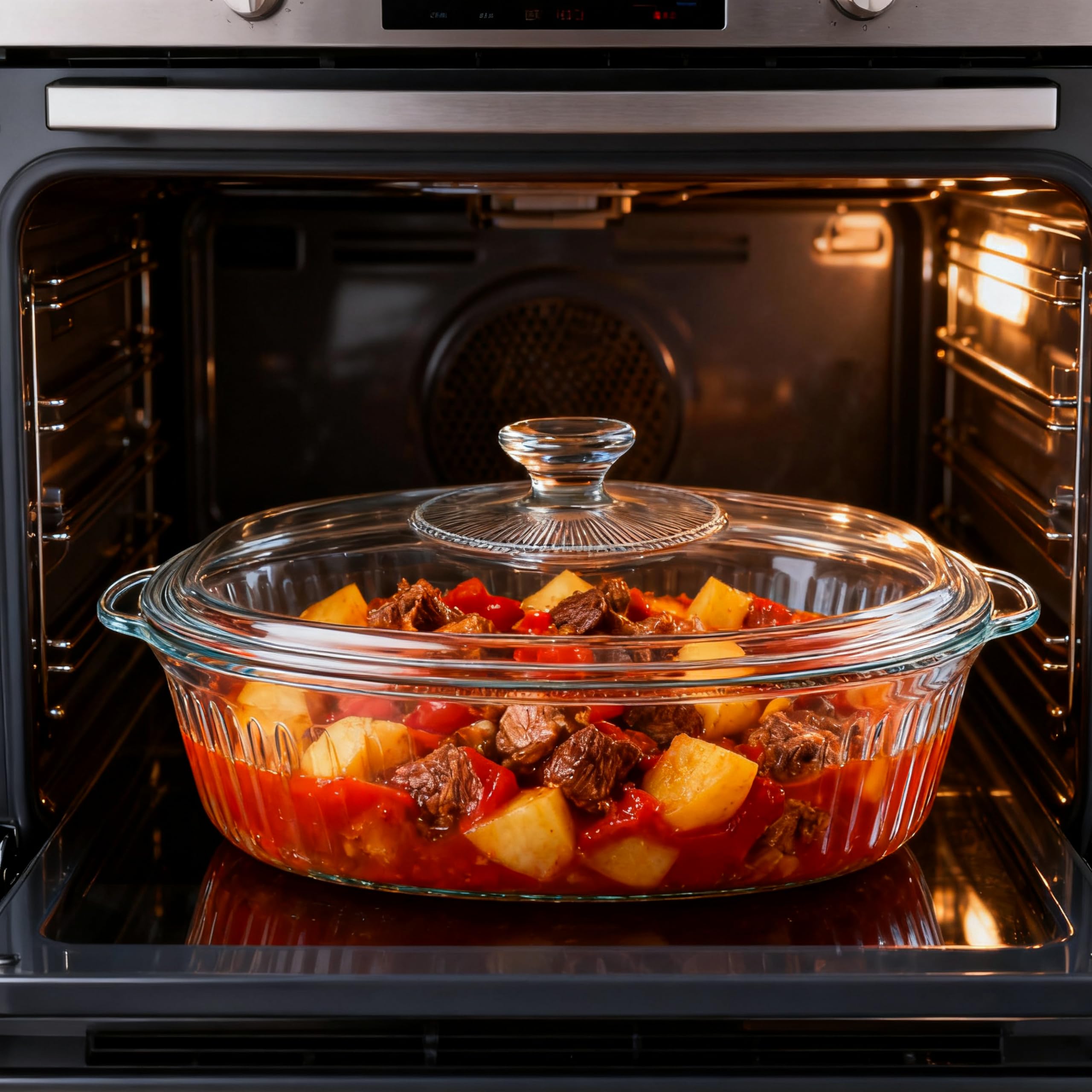 Vitrignis Casserole Dish With Lid - 3qt Glass Baking Dishes For Oven - Clear oval Glass Casserole Dish - Cookware For Cooking, Baking, Serving
