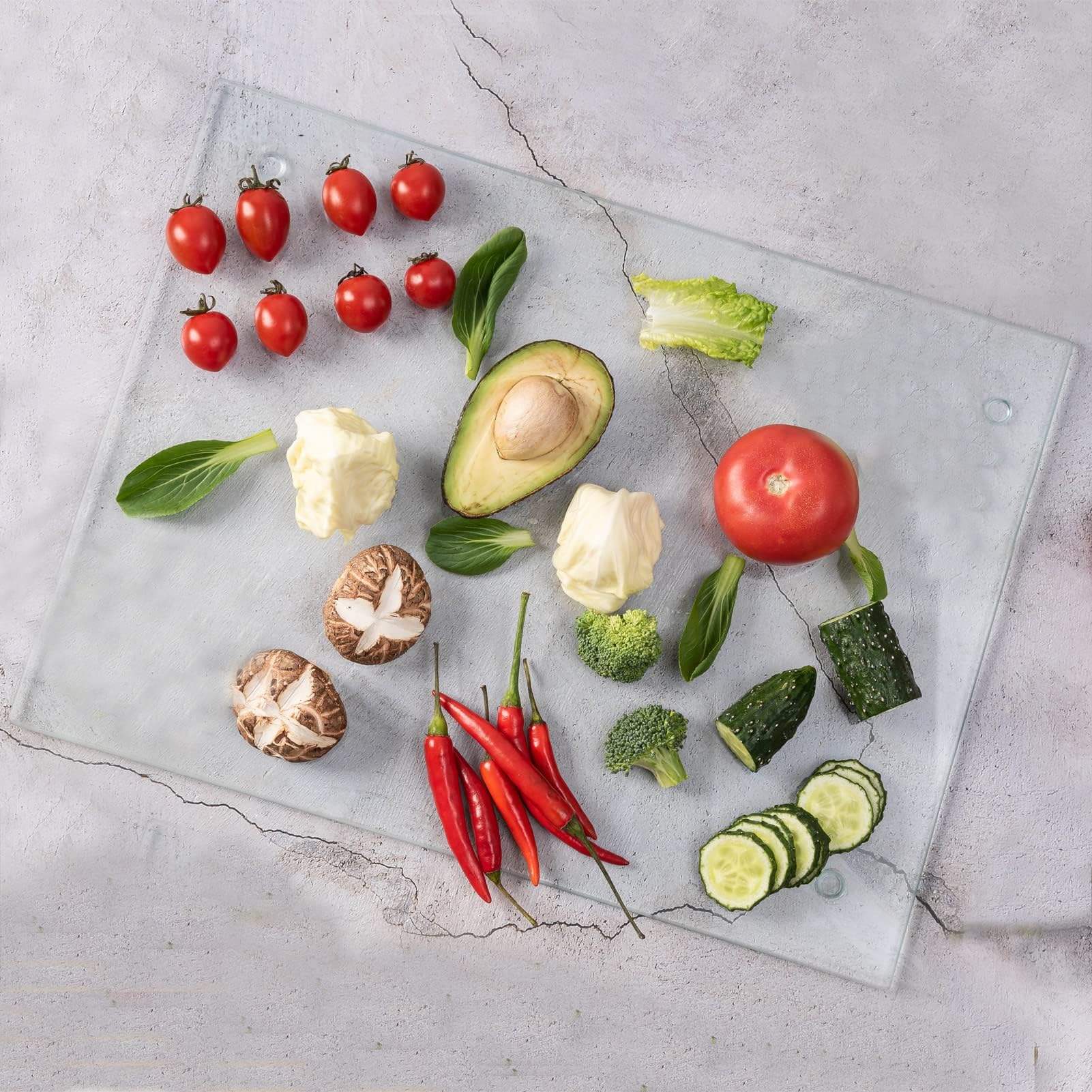 VASUHOME Tempered Glass Cutting Board for Kitchen (12x16), Long Lasting Clear Glass Cutting Board for Countertop - Scratch, Heat, and Shatter Resistant - Easy to Clean