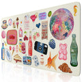 iCasso Large Mouse Pad and Keyboard Mat, XXL Desk Pad, Anti-Slip, Water-Resistant, Stitched Edges, Black