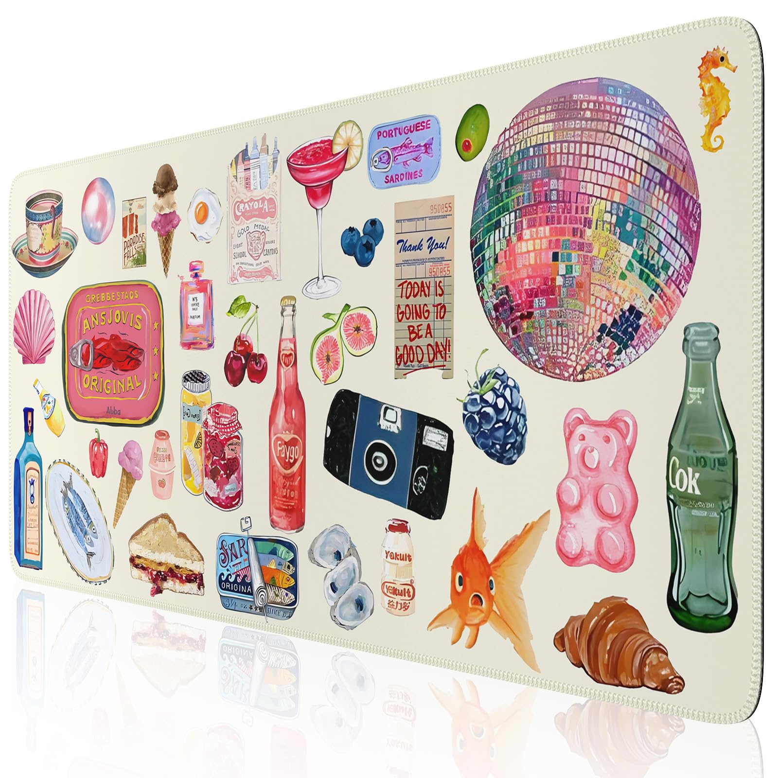 iCasso Large Mouse Pad and Keyboard Mat, XXL Desk Pad, Anti-Slip, Water-Resistant, Stitched Edges, Black