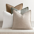 MIULEE Neutral Linen Pillow Covers Pack of 4 Decorative Natural Solid Throw Pillow Covers Soft Accent Boho Farmhouse Couch Pillowcases Modern Home Decors for Living Room Bed Sofa 18x18 Inch