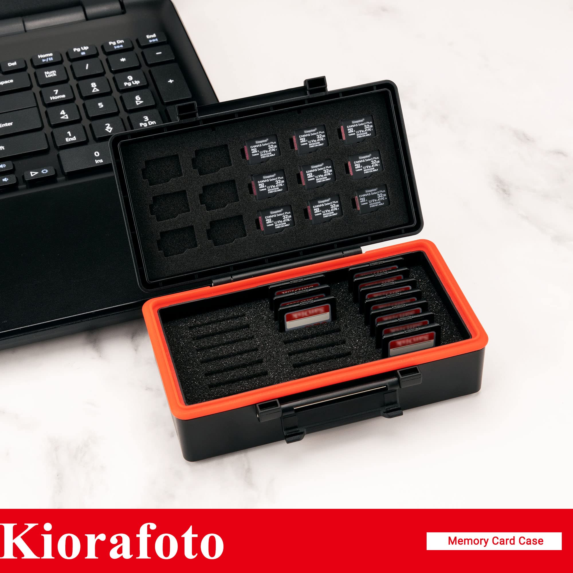 36 Slots SD MSD Memory Card Case Holder Water-Resistant Anti-Shock Storage Organizer for 21 SD SDHC SDXC/CFexpress Type-A/Switch Game Cards & 15 Microsd TF MSD Cards * Vertical Style