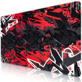 Canjoy Gaming Mouse Pad, Large Extended Mouse Pad 31.5x15.7inch Big Computer Mousepad for Home Office Gaming Work (Black Red)