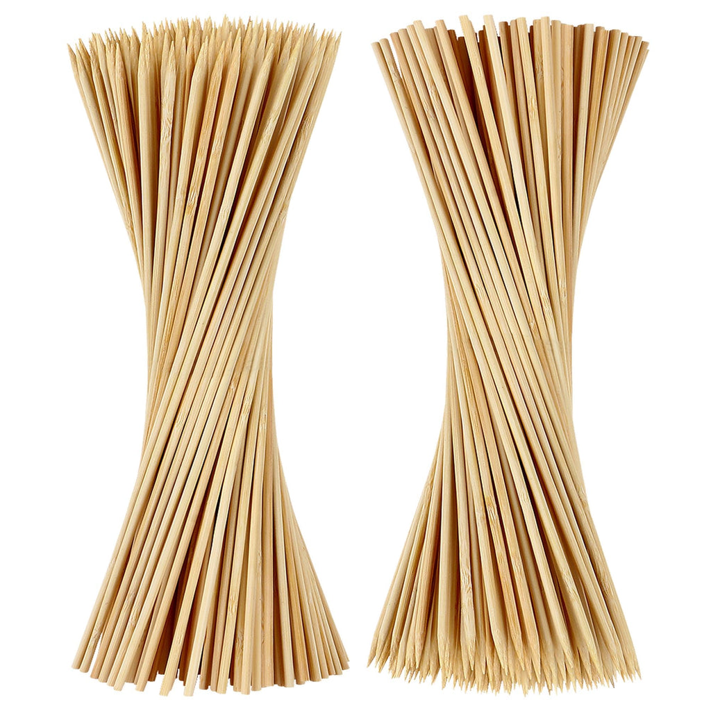 200 Pcs Bamboo Wooden Skewers - 40cm Marshmallow Roasting Sticks & Barbeque Skewers for Campfire - Authentic Bamboo Sticks & Smores Sticks for Grilling Hotdogs, Kabobs, BBQ, & More 16 Inch