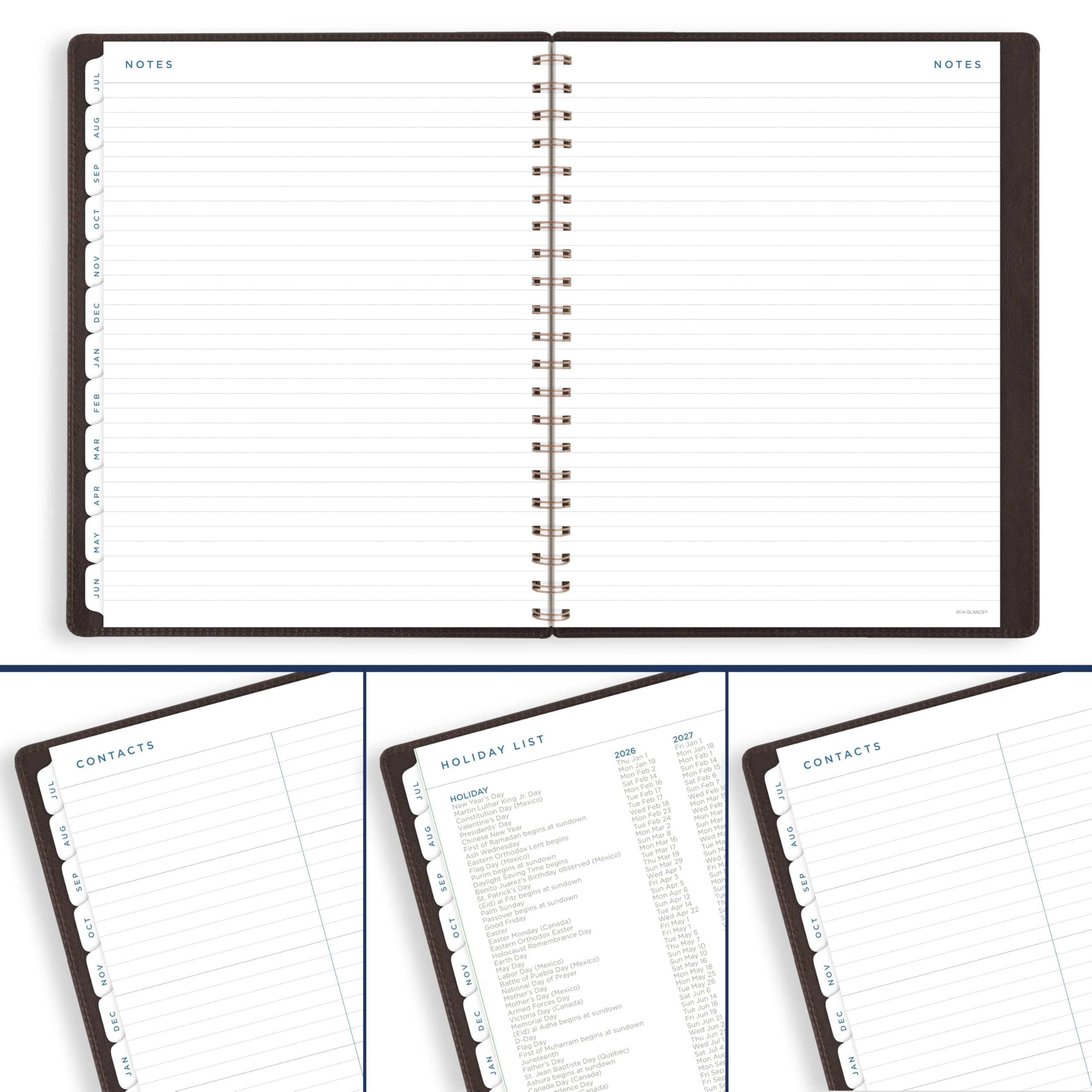 AT-A-GLANCE Planner 2026-2027 Weekly & Monthly Academic 13-Month July-July, 8-1/2" x 11", Signature, Brown (YP905A09)