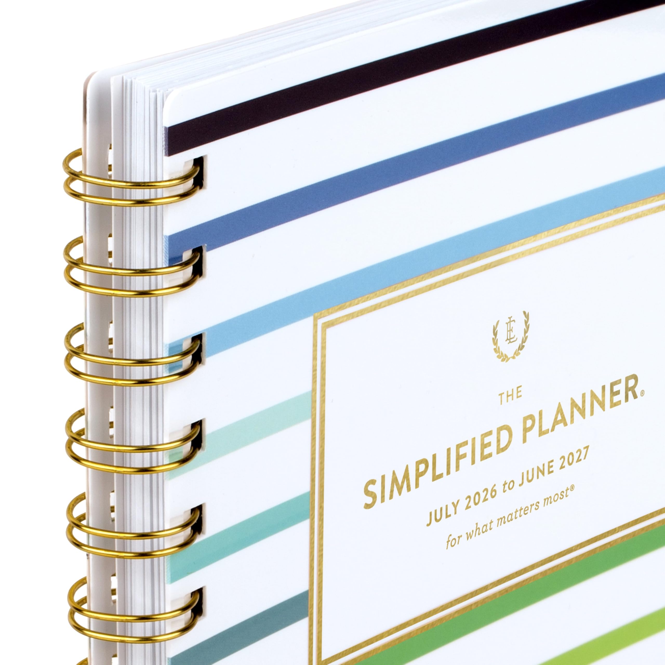 AT-A-GLANCE Planner 2026-2027 Weekly & Monthly Academic 12-Month July-June, 5-1/2" x 8-1/2", Simplified by Emily Ley, Happy Stripe (EL49-200A)